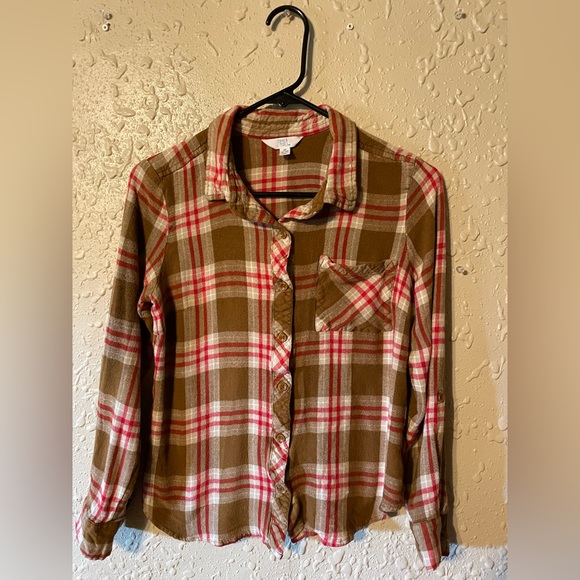 Girls Time & True Brown Flannel (M) - Picture 1 of 3